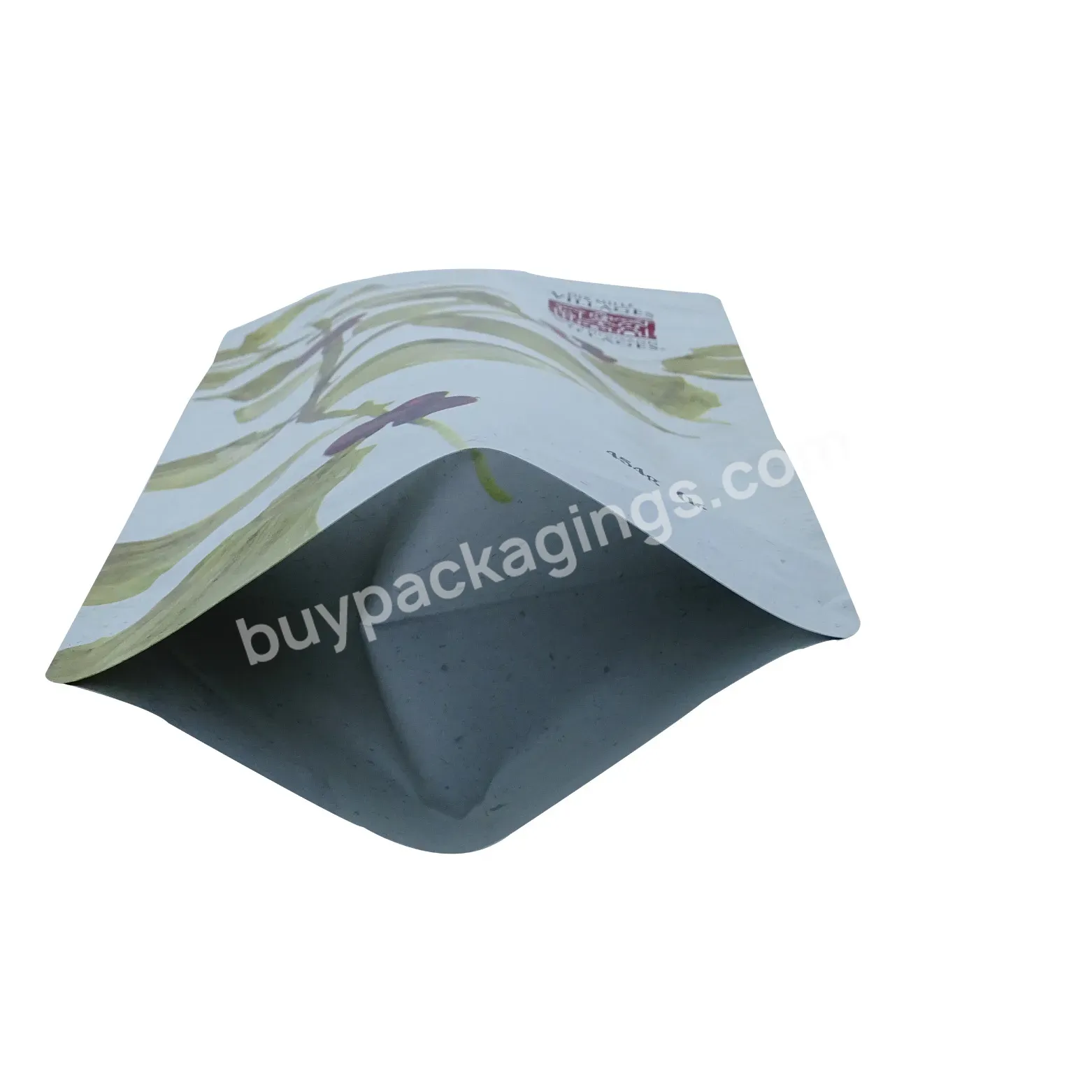 Customized Food Grade 100% Biodegradable Kraft Stand Up Paper Food Pouch