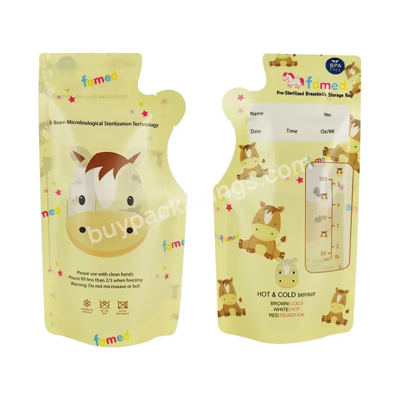 Customized Food Grade Bpa Free Milk Saving Bag Leak Proof Zipper Sealed Breast Milk Storage Bag With Double Zipper