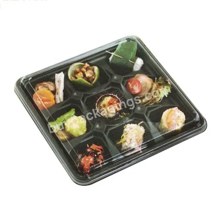 Customized Food Grade Pp Multi Compartment Plastic Disposable Meal Tray Round Square Food Container For Sushi Takeout Packaging