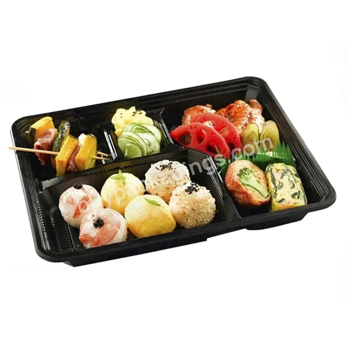 Customized Food Grade Pp Multi Compartment Plastic Disposable Meal Tray Round Square Food Container For Sushi Takeout Packaging