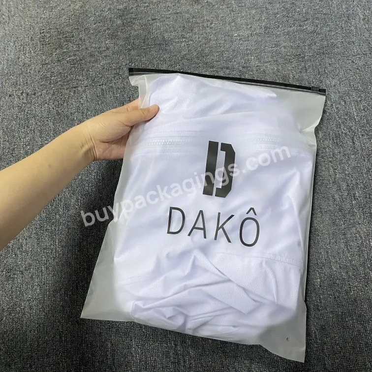 Customized Frosted Plastic Packaging Zipper Bags,T Shirt Swimwear Zip Lock Clothing Bags With Logo