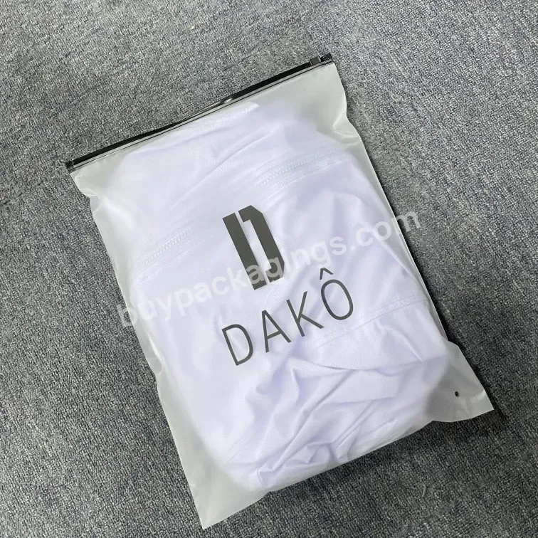 Customized Frosted Plastic Packaging Zipper Bags,T Shirt Swimwear Zip Lock Clothing Bags With Logo