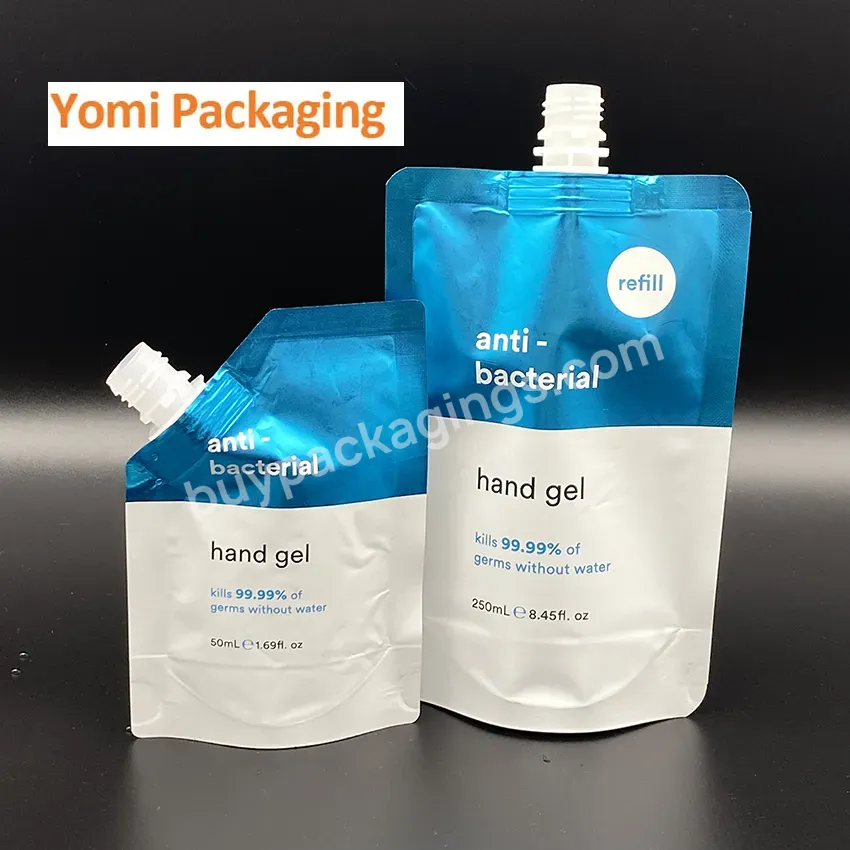 Customized Frosted Surface 250ml 500ml Spout Pouch Stand Up Liquid Bag For Hand Gel