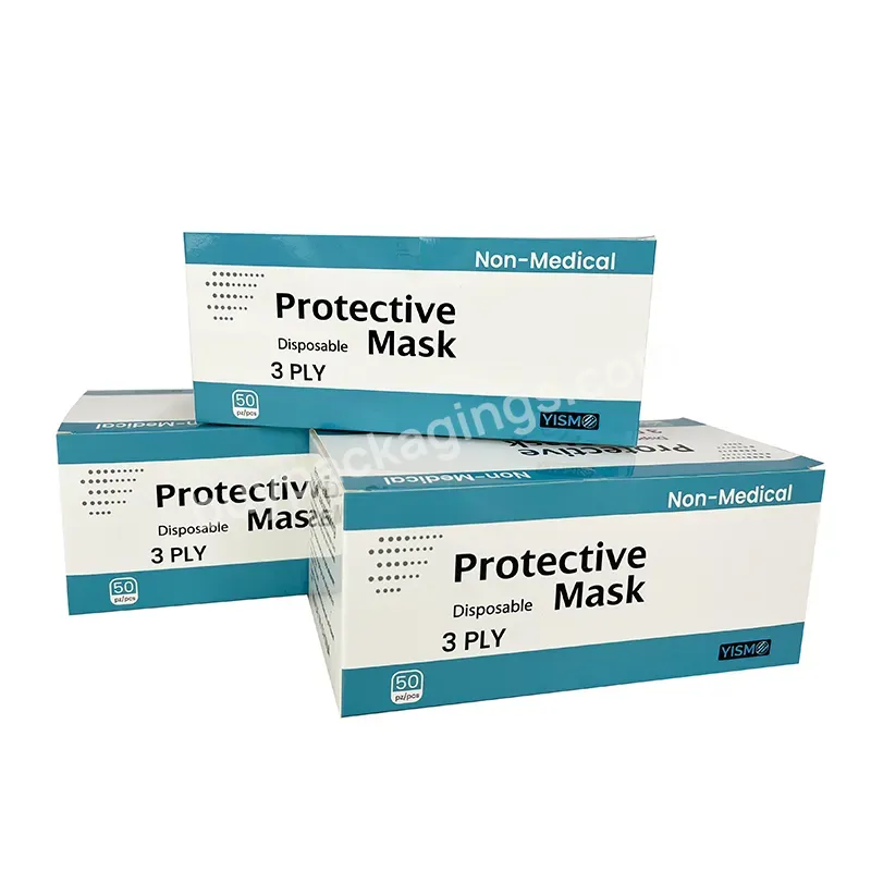 Customized Full Printed Disposable Protective Mask Environmental Protection White Card Paper Box