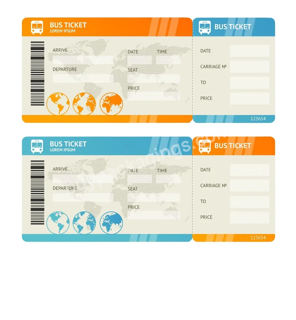 Customized Genuine Bus Ticket Card Printing Service