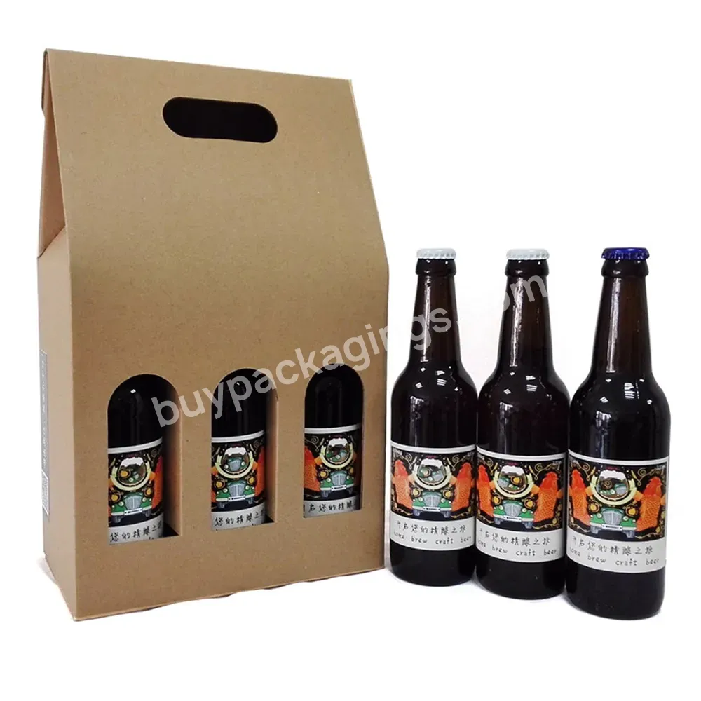 Customized Gifting Beer Brewing Party Favors Ice Wine Bags Gifttote Bag Hard Paper Wine Packaging Bag General Beer Wine Box