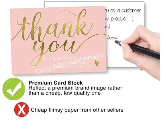 Customized Gold Foil Design Business Card Thank You Note Card