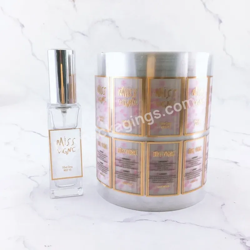 Customized Gold Foil Perfume Bottle Label Stickers Roll