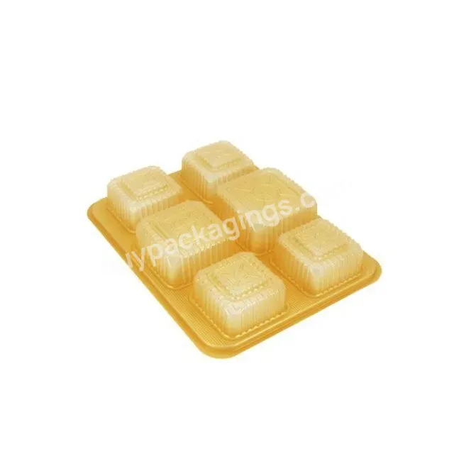 Customized Golden Cake Tray Disposable Pp Plastic Moon Cake Chocolate Insert Tray Packaging For Bakery