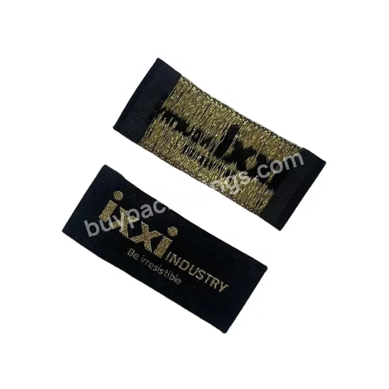 Customized Guaranteed Quality Popular Gold Thread Custom Straight Cut Woven Neck Labels For Clothes