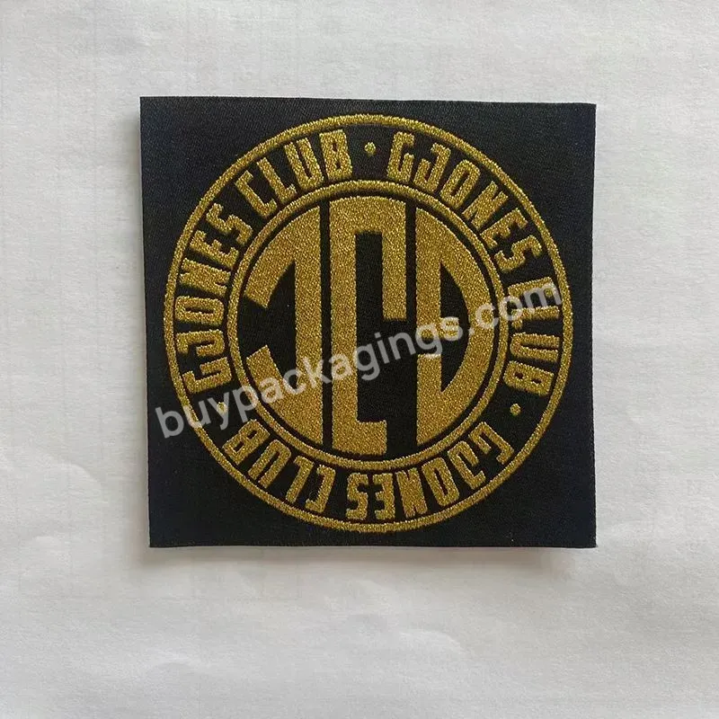 Customized Guaranteed Quality Popular Gold Thread Custom Straight Cut Woven Neck Labels For Clothes