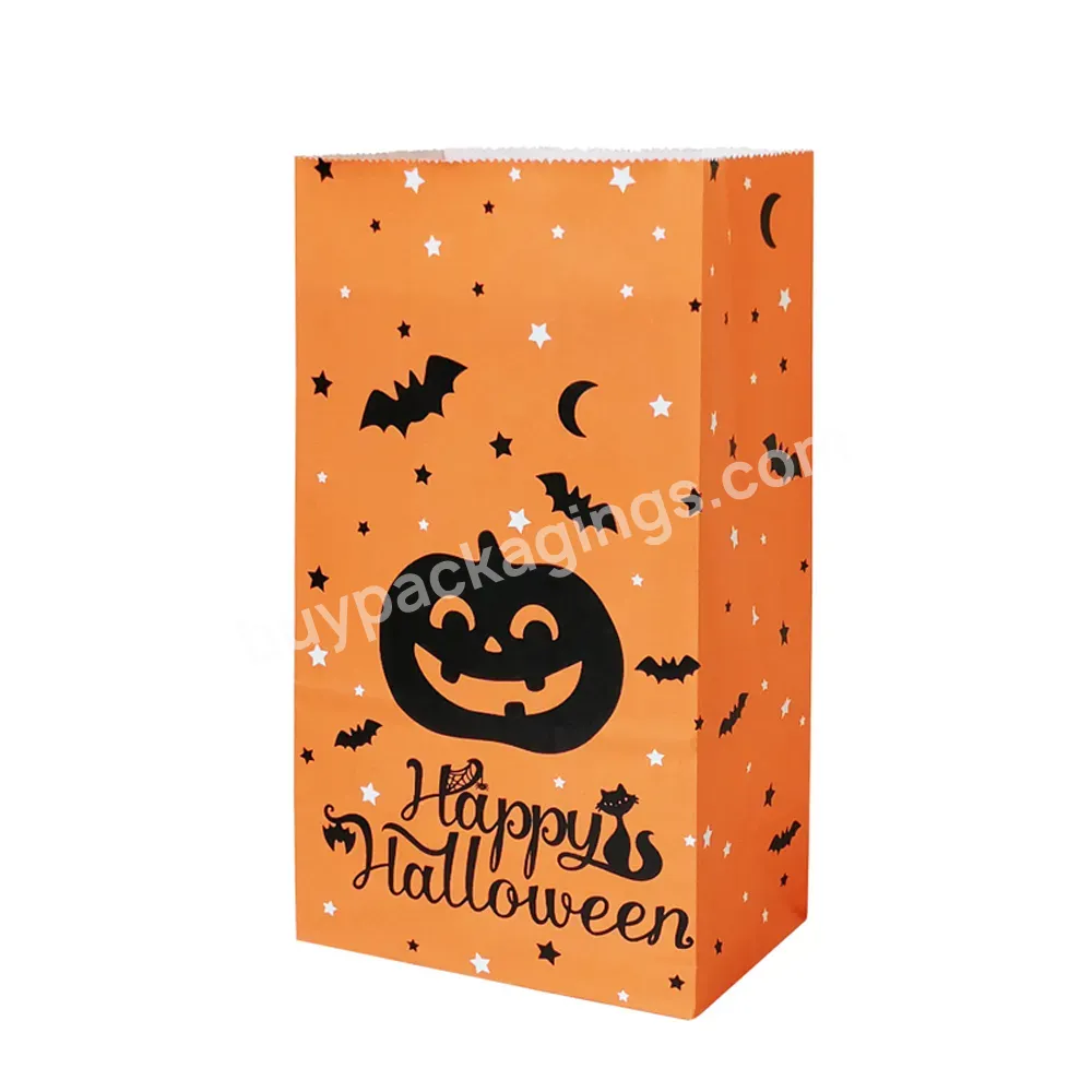 Customized Halloween Party Home Decorations Cookie Candy Bag Wizard Pumpkin Head Gift Bags Halloween Theme Packaging Paper Bags