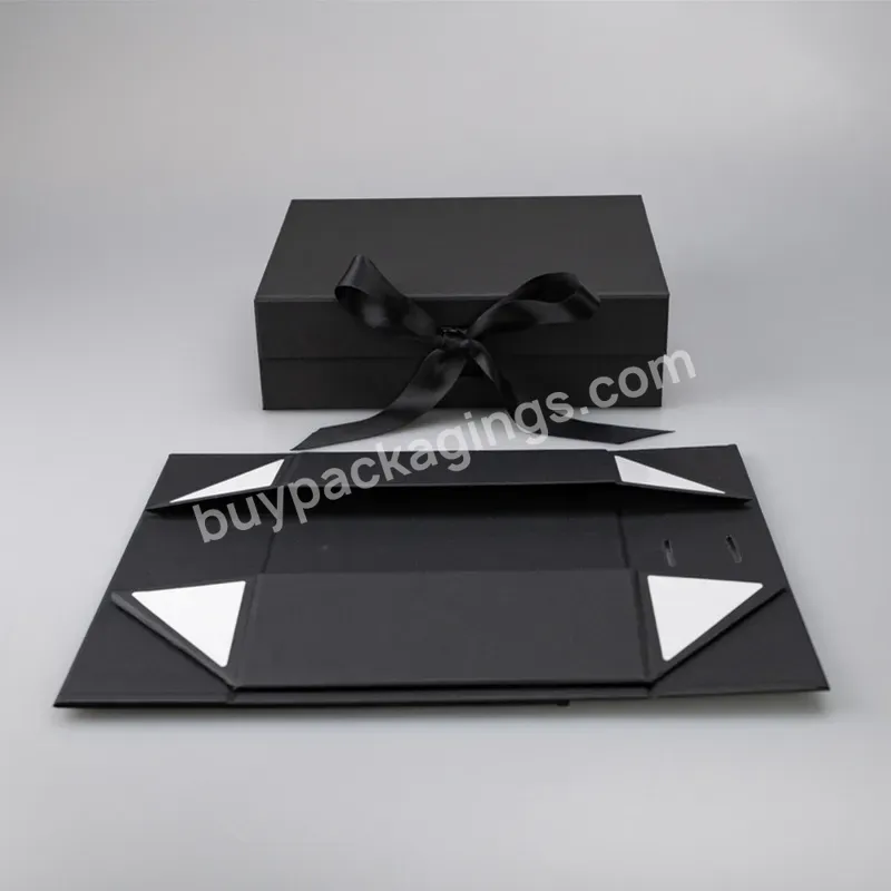 Customized High-end Transportation Foldable Black White Gift Box With Magnetic Suction