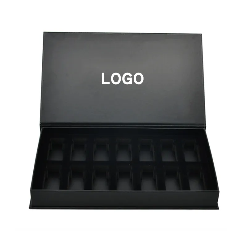 Customized high-grade black rectangular clamshell essence packaging box hyaluronic acid skin care products paper box