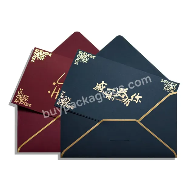 Customized High Quality Logo Thank You Greeting Card Envelope Business Baby Shower Invitation Folio