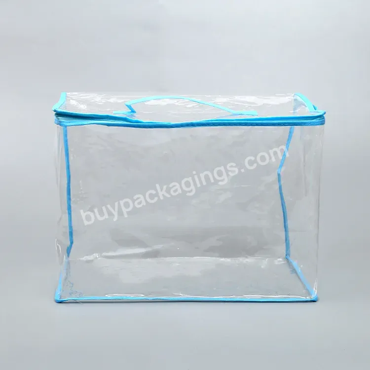 Customized Home Textile Quilt Bag Comforter Bag Transparent Pvc Bag With Handle