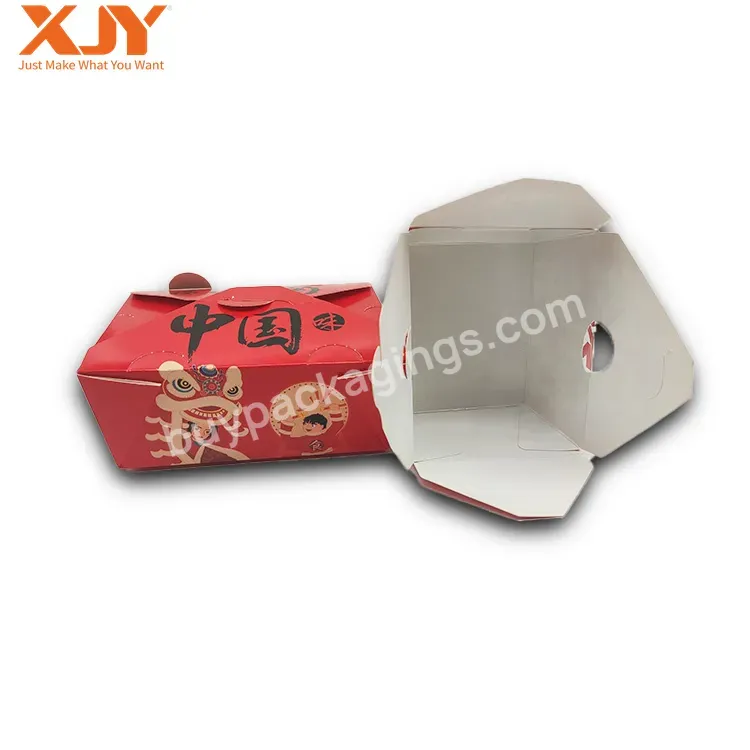 Customized Hot Fast Food Packaging Take Out French Fried Chicken Wings Ships Takeaway Lunch Paper Box