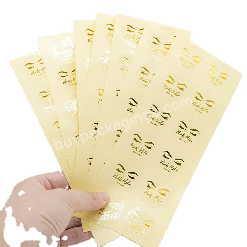 Customized Label Transparent Vinyl Golden Foil Sticker Waterproof Durable Background Clear