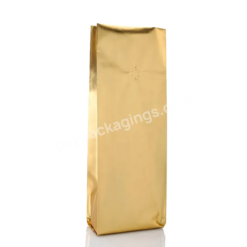 Customized Laminated Middle Sealing Side Gusset Sliver Heat Sealed Vacuum Aluminum Foil Pouch Bags For Coffee Tea 500g Packaging