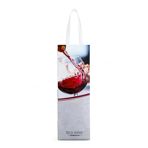 Customized Laminated Waterproof Red Wine Hand-held Double Pack Gift Packaging Single Eco Non-woven Handbag