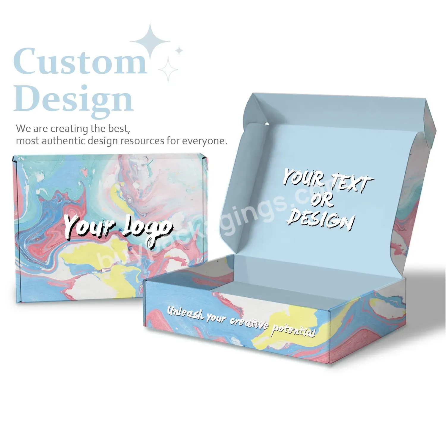 Customized Large Blue Good Price Corrugated Paper Packaging Gift Box