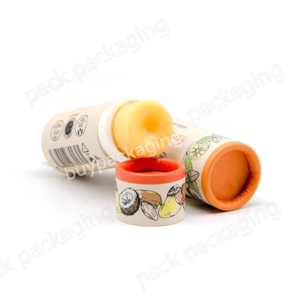 customized lipstick cardboard containers biodegradable empty push up lip balm tube