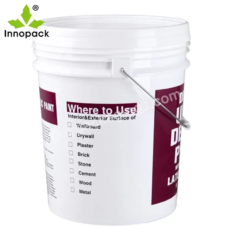 Customized Logo 5gallon 20 Liter Plastic Bucket Pail For Chemical Paint