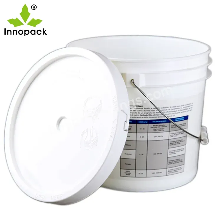 Customized Logo 5gallon 20 Liter Plastic Bucket Pail For Chemical Paint