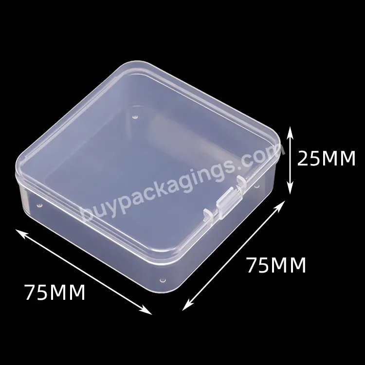 Customized Logo Acceptable 75mm Square Hard Pp Simple Custom Multi Transparent Clear Plastic Case With Lid For School Supplies