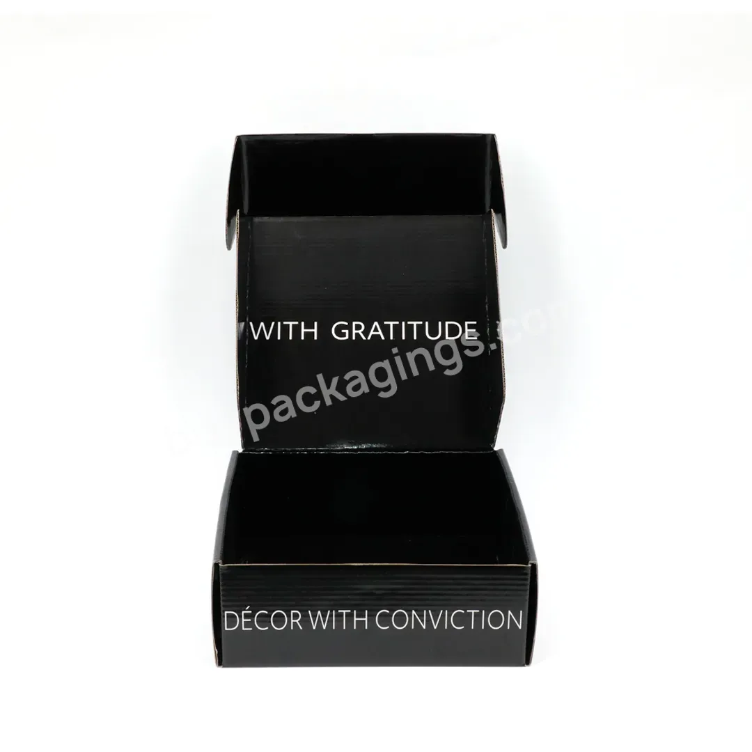 Customized Logo Black And Gold Shipping Carton Recycled Cardboard Mailer Packaging Mailer Box