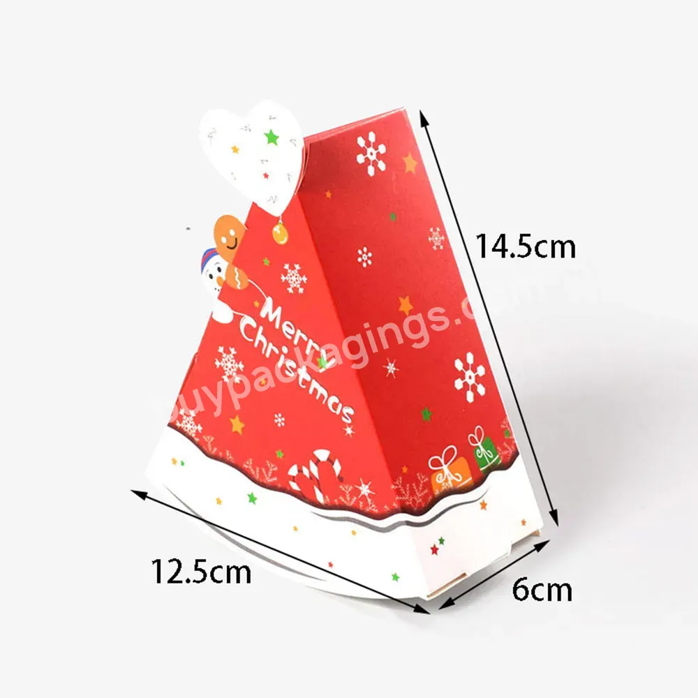 Customized Logo Christmas Tree Shape Candy Box Cartoon Eve Dessert Favor Gift Packaging Box Xmas Bags For New Year Party