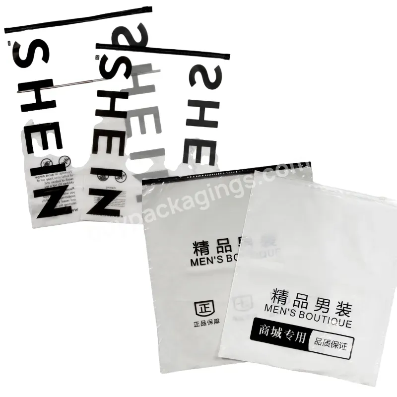 Customized Logo Clothing Packaging Plastic Transparent Slider Frosted Zipper Bag