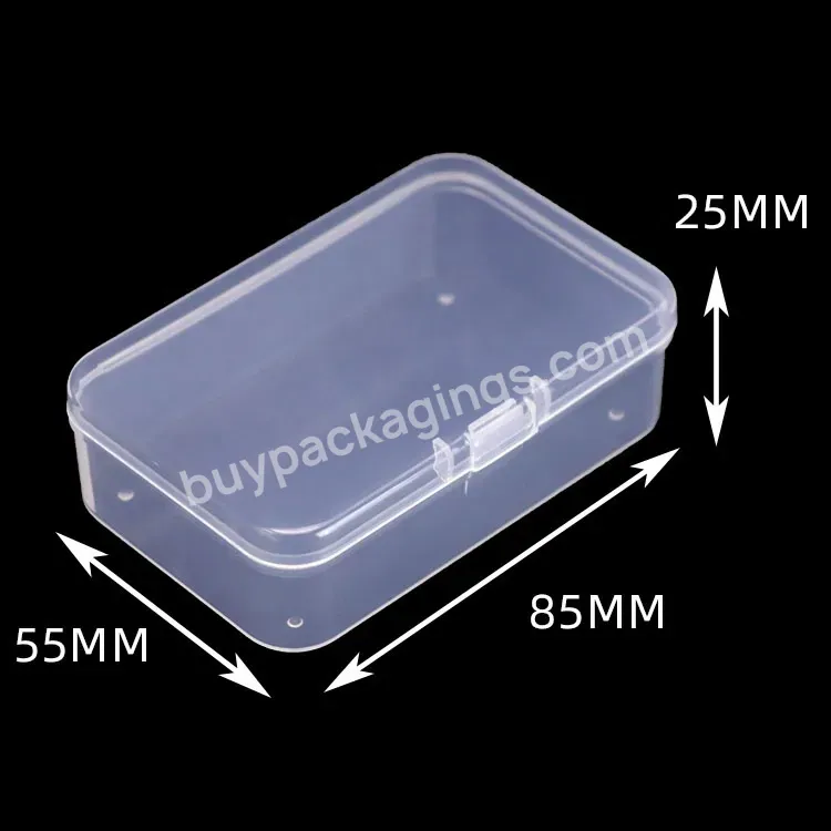 Customized Logo Design Acceptable Length 85mm Hard Pp Transparent Clear Plastic Small Multi Storage Case With Lid