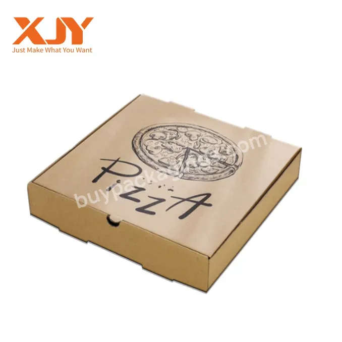 Customized Logo Fast Food Pizza Box Take Away Corrugated Food Grade Paper Pizza Box