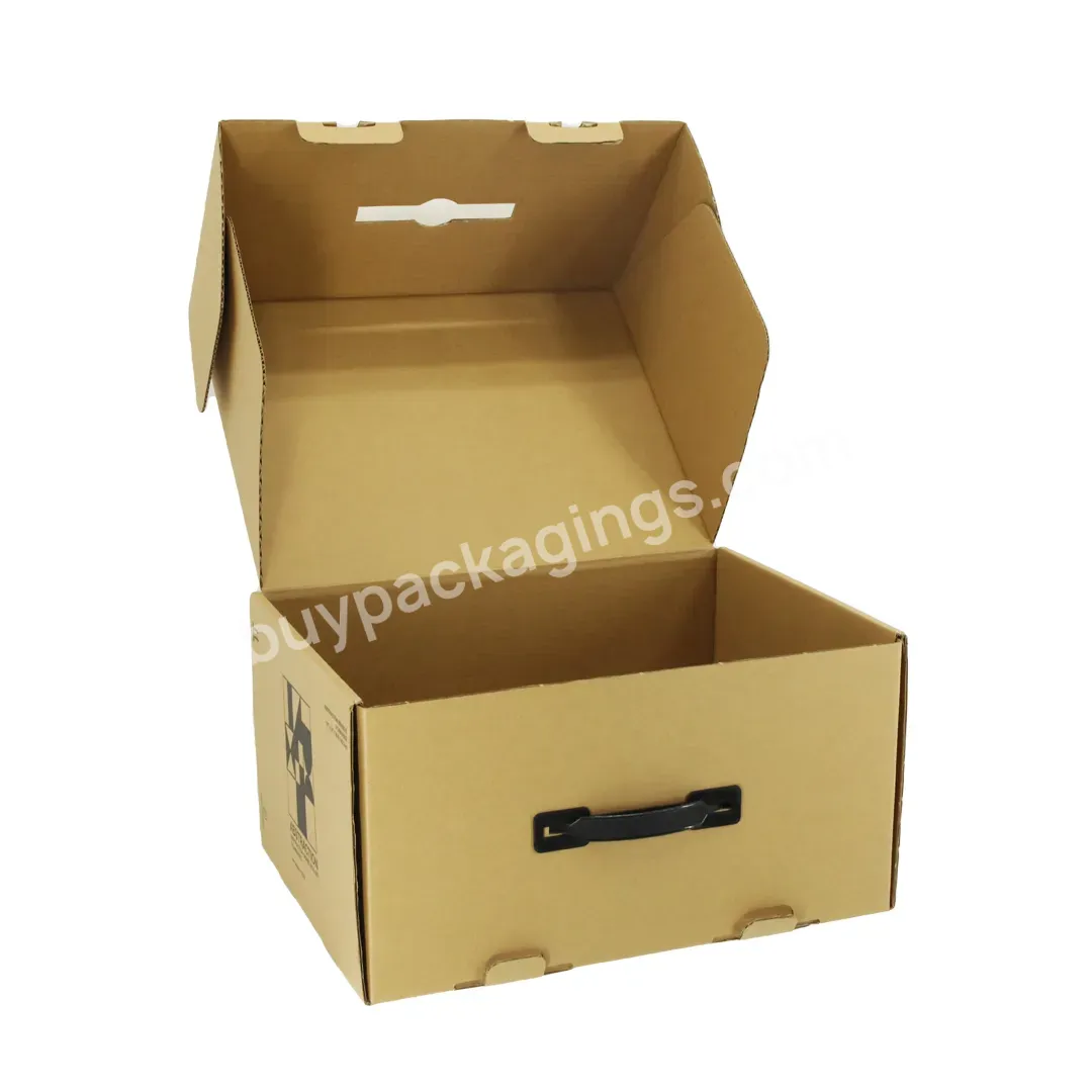 Customized Logo Fedora Hat Packaging Box With Handle Mailer Cardboard Gift Packaging Hat Shipping Box Fedora For Big Hats