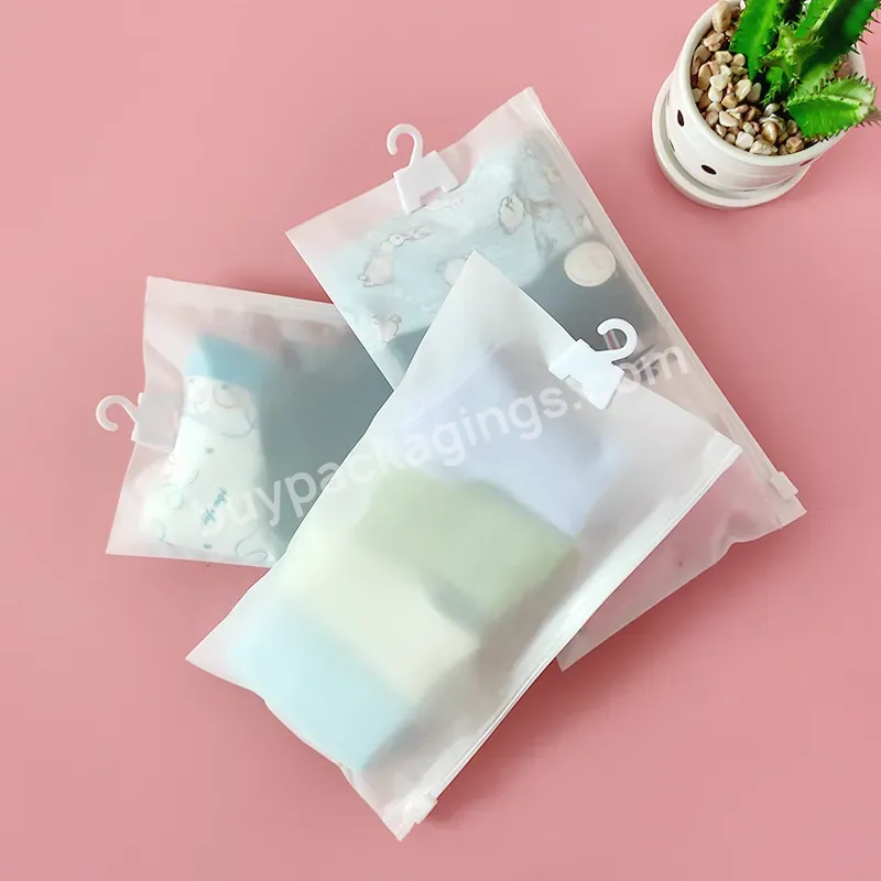 Customized Logo Frosted Eva Pe Clothing Packaging Plastic Zipper Bag For Clothing Socks Zip Lock Pouch