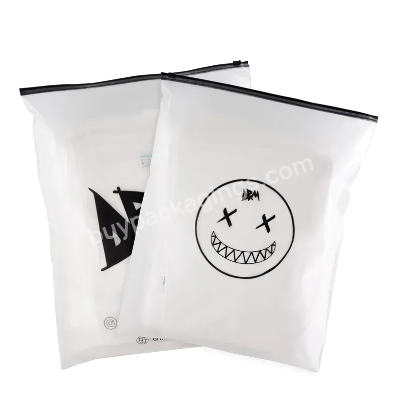 Customized Logo Frosted Pvc Clothing Packaging Plastic Zipper Bag For Cosmetic Swimwear Packaging