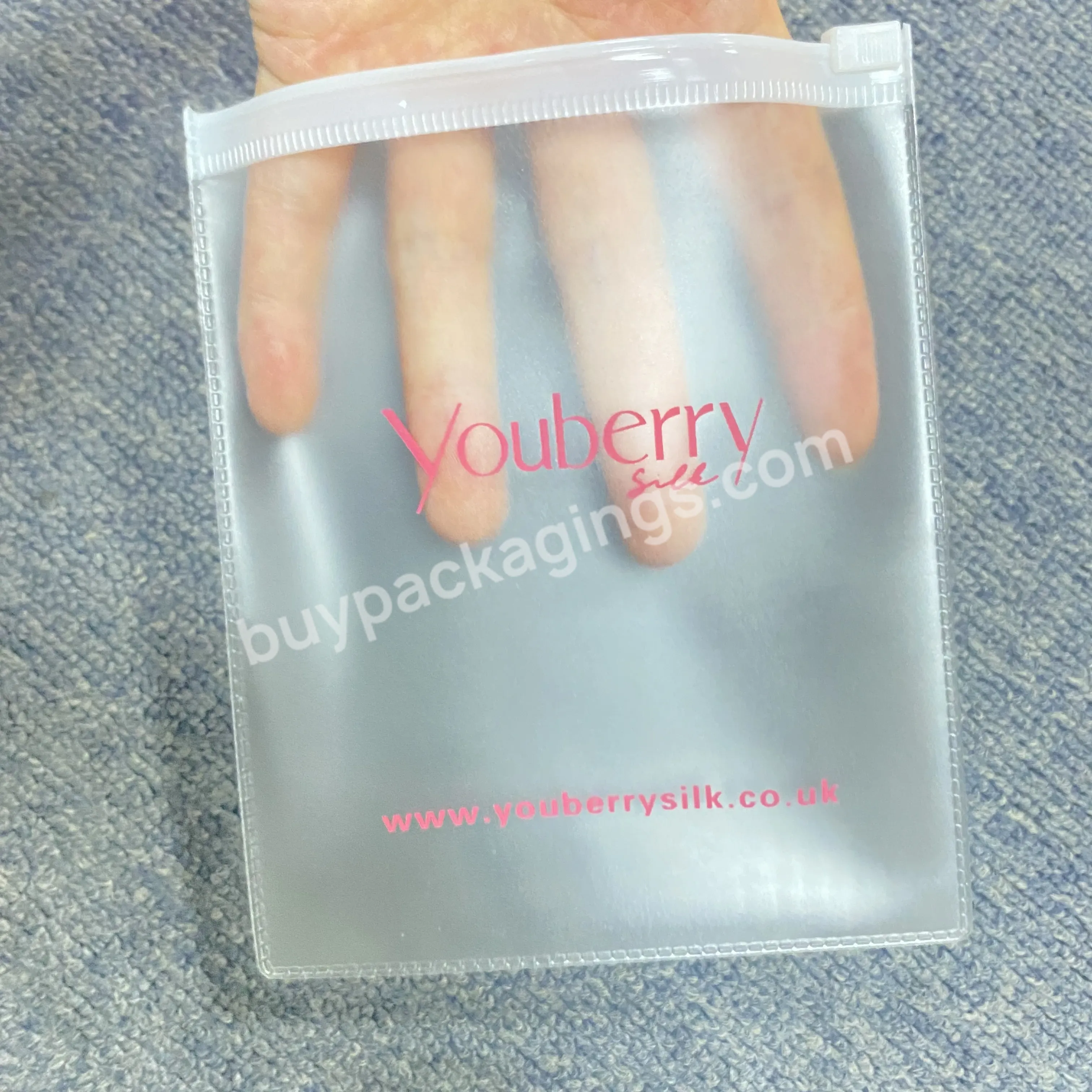 Customized Logo Frosted Pvc Clothing Packaging Plastic Zipper Bag
