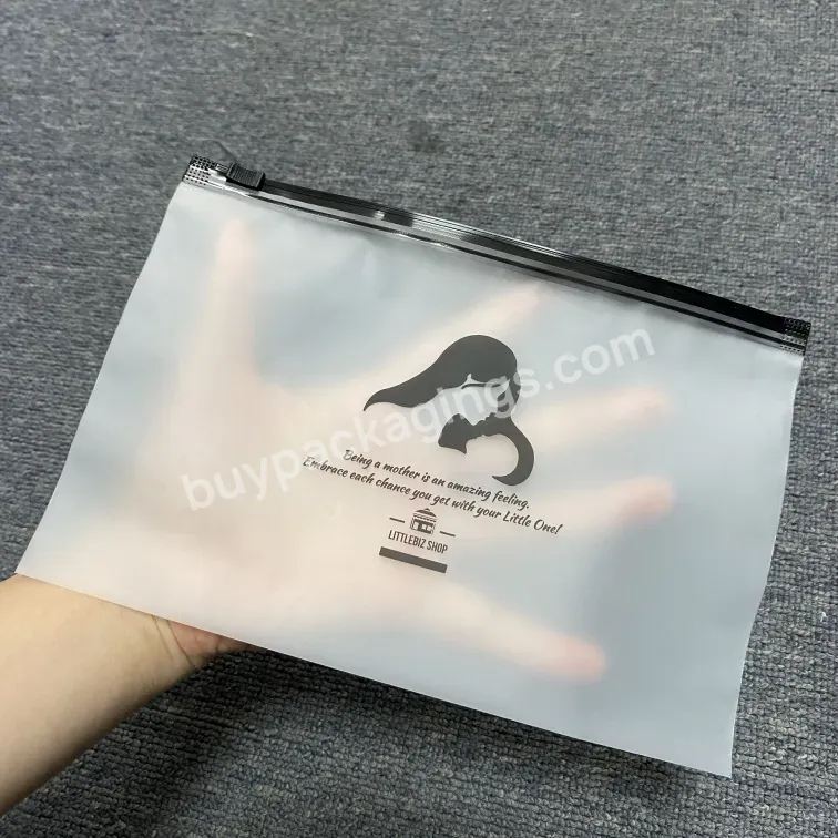 Customized Logo Frosted Zipper Bag Commercial Use Waterproof Dustproof Fitted Hat Clothes Shoes Scarf