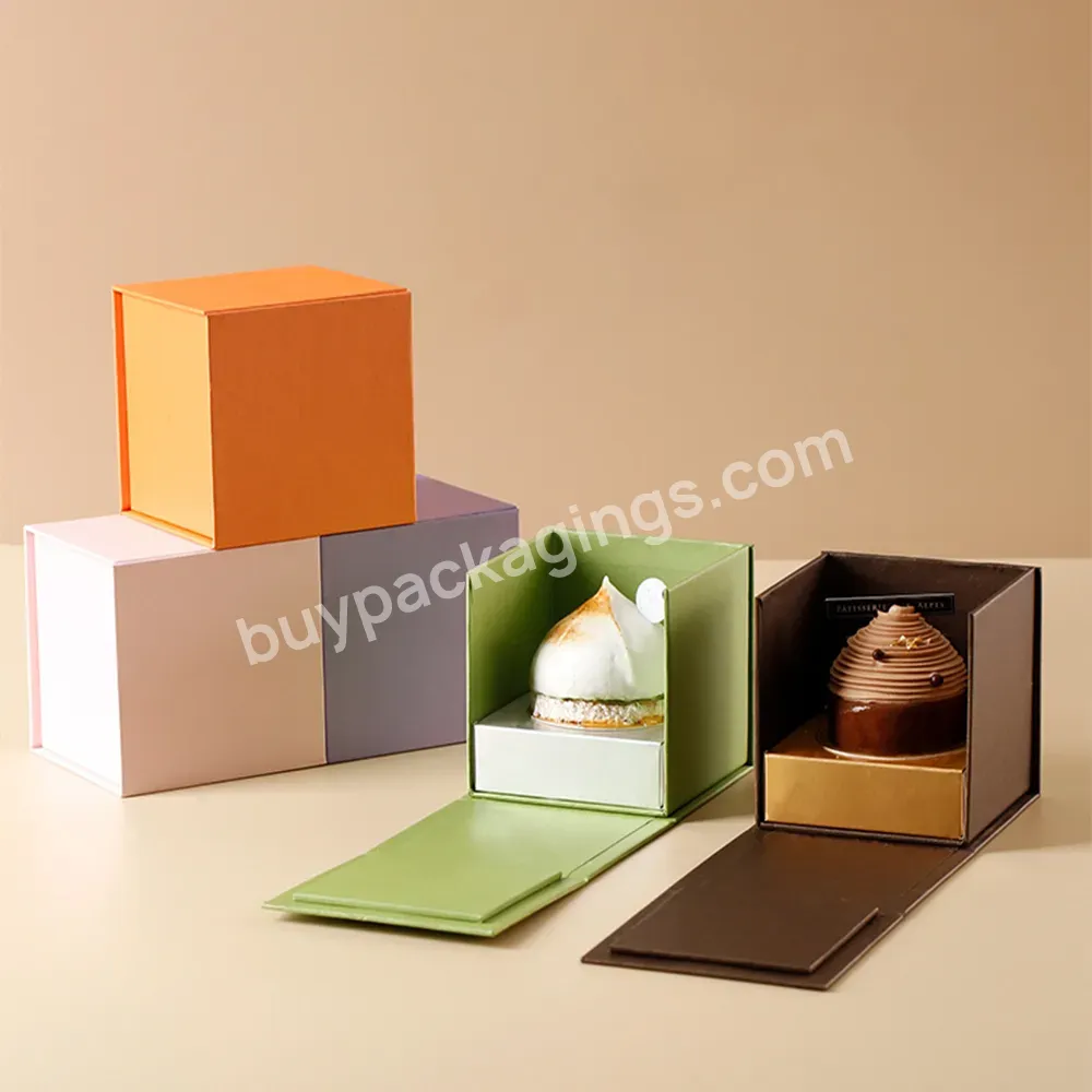 Customized Logo Handmade Dessert Mousse Cake Boxes Pastry Snack Packaging Gift Box For Wedding Birthday Engagement