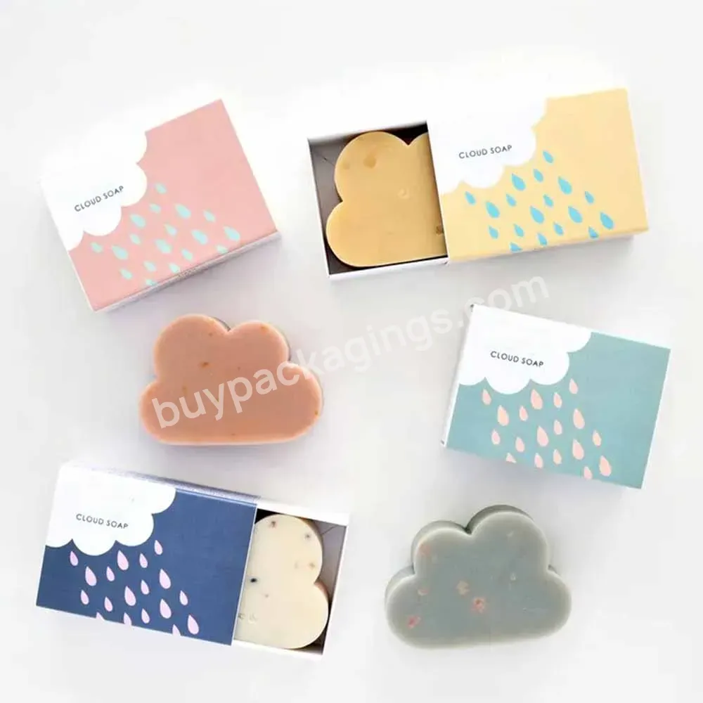 Customized Logo Lovely Small Natural Handcrafted Bath Cloud Soap Bar Drawer Paper Boxes Soap Packaging Box Soap Box