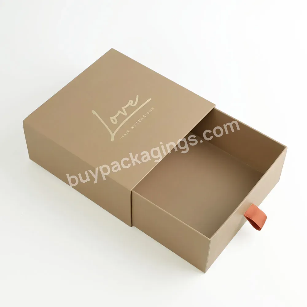 Customized Logo Luxury Large Paper Sliding Packaging Box Drawer Gift Boxes With Ribbon