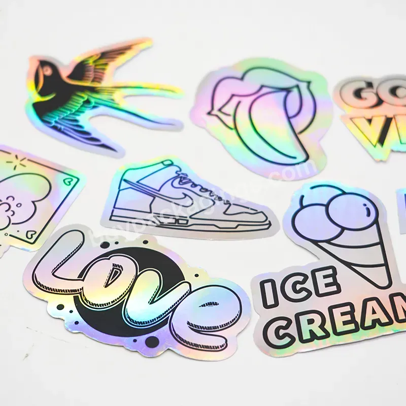 Customized Logo Made Label Holographic Sticker Rainbow Effect Custom Hologram Sticker