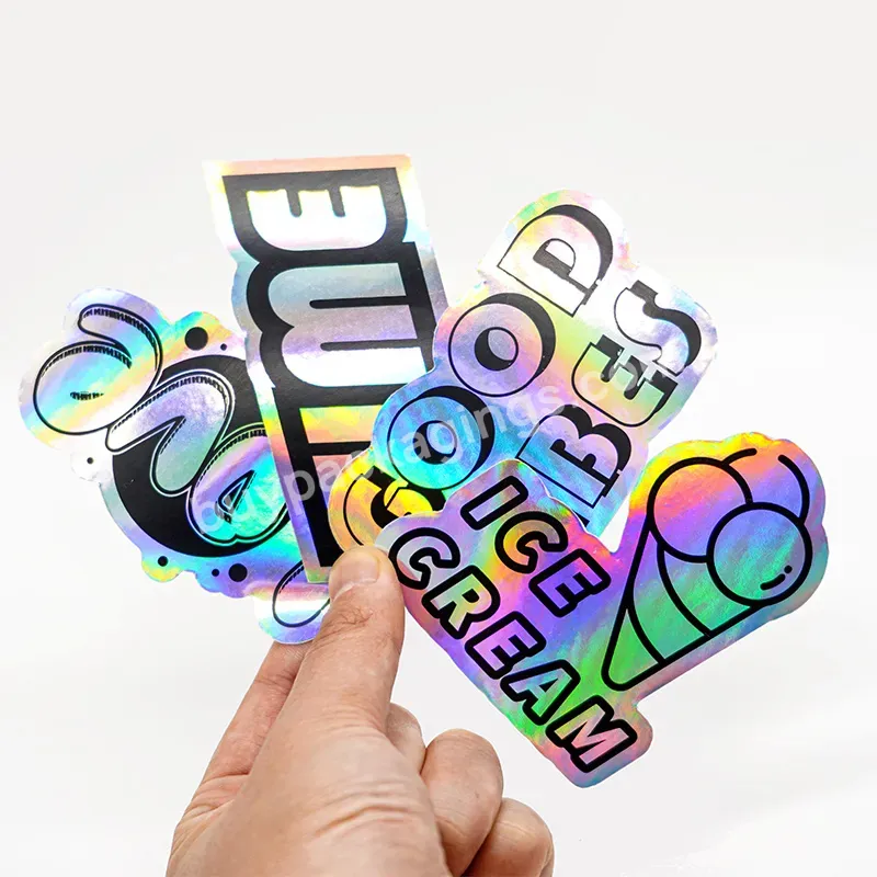 Customized Logo Made Label Holographic Sticker Rainbow Effect Custom Hologram Sticker