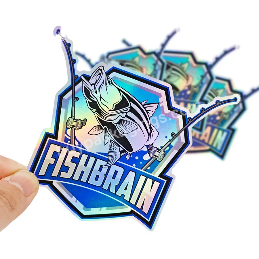 Customized Logo Made Label Holographic Sticker Rainbow Effect Custom Waterproof Die Cut Hologram Sticker