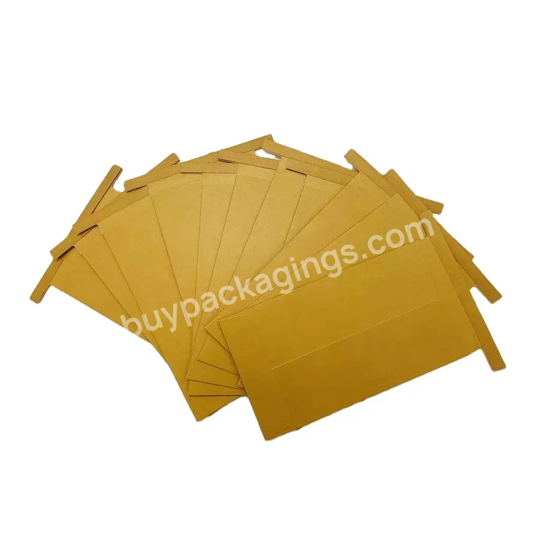 Customized Logo Packaging Envelope 4x7 Inch Reusable Laboratory Paper Packet Brown Kraft Sand Envelope With Tie Closure