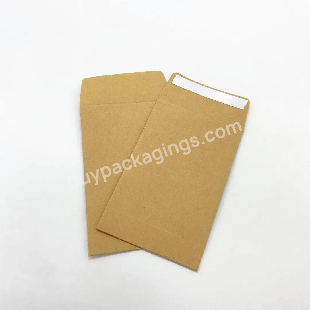 Customized Logo Packaging Envelope Small Luxury Dispensary Paper Packet Brown Kraft Seed Envelope