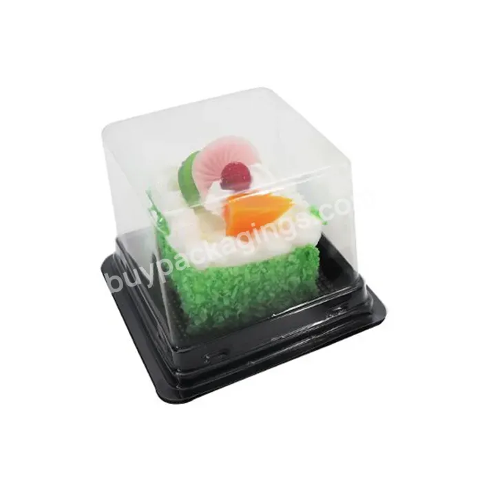 Customized Logo Pet Packaging Square Cake Box Food Grade Plastic In Bulk Disposable Plastic Cake Tray