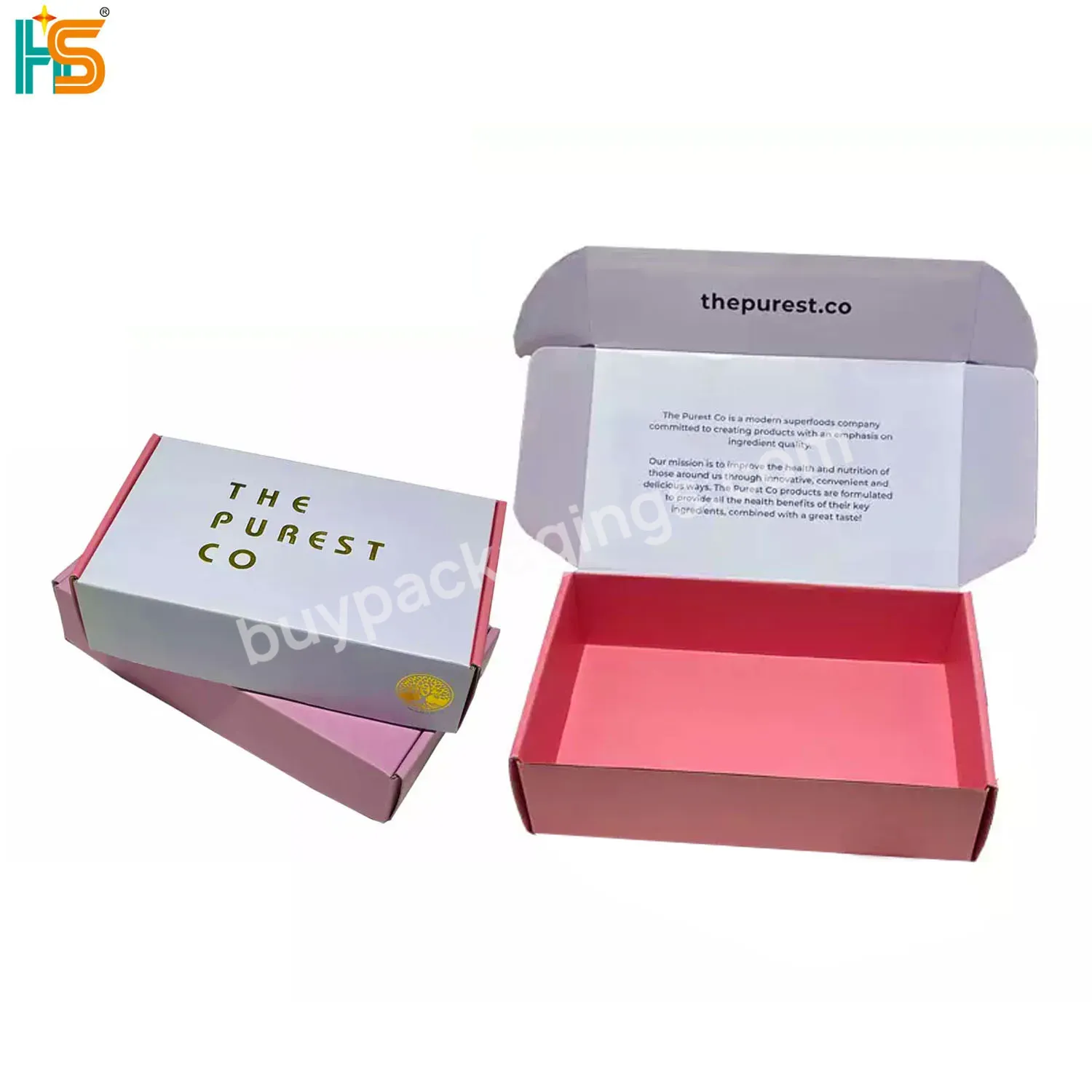 Customized Logo Pink Packaging Folding Corrugated Box Clothing Shipping Boxes Mailer Boxes With Logo