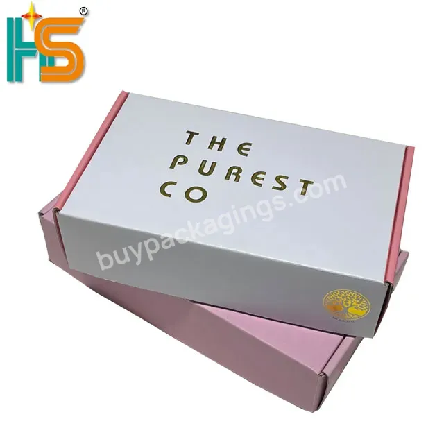Customized Logo Pink Packaging Folding Corrugated Box Clothing Shipping Boxes Mailer Boxes With Logo